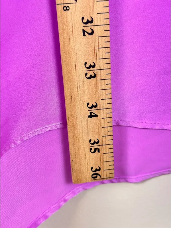 A New Day Purple Satin A-Line Maxi Slip Skirt Size Small Elastic Waist - Image 9