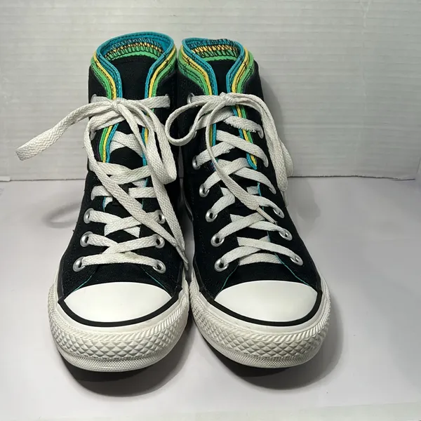 Converse Chuck Taylor Multi colored, Multi tongue Hi Top Sneakers Woman 8 Men 6 - Image 3