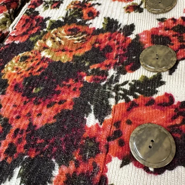 Anthropologie Miss Rosie Cardigan Womens M Floral Sleeping On Snow Wool No Belt - Image 3