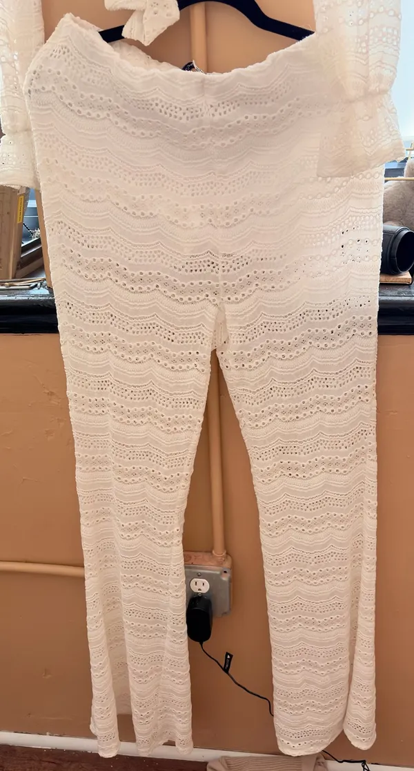 FashioNova White Lace Two-Piece Long Sleeve Set - Image 2