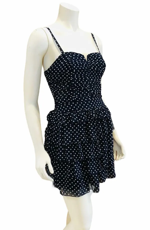 Blue & White Polka Dot Dress Size M - Image 4