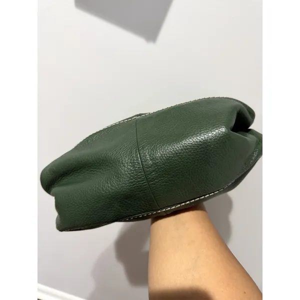 Plinio‎ Visona Italy Green Satchel Genuine Leather Oversized Handbag F - Image 8