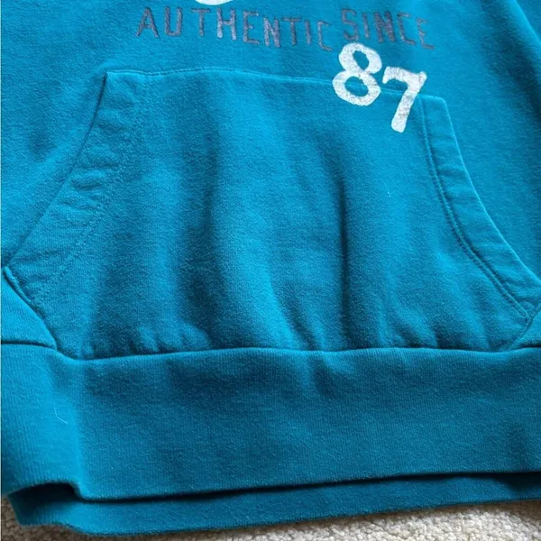 Vintage Aeropostale Blue Sporty Hoodie Sweater size M - Image 4