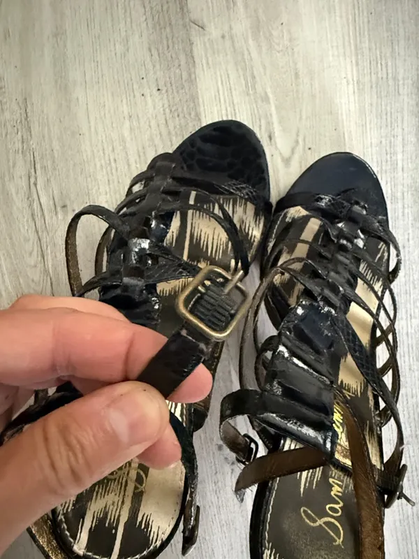Sam Edelman Black Strappy High Heel Sandals Size 8.5 - Image 12