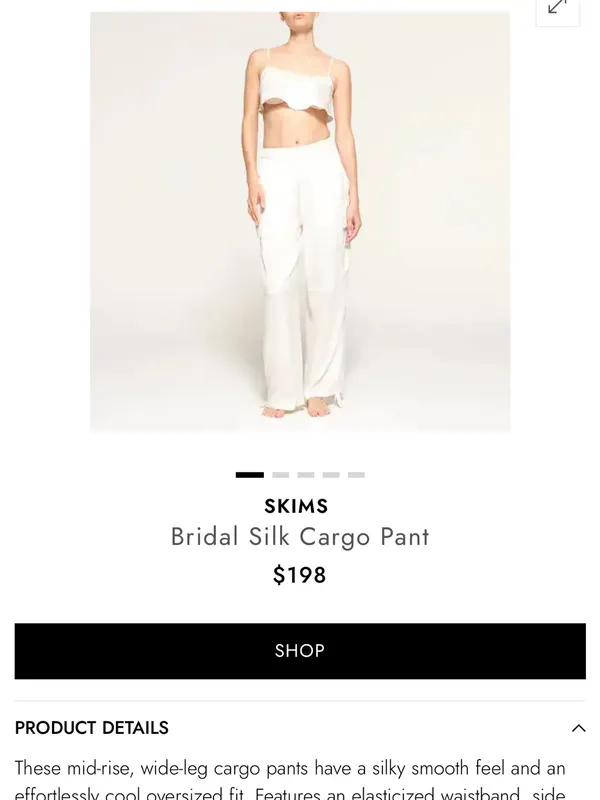 skims Bridal Silk Cargo Pant medium 
$198 - Image 4