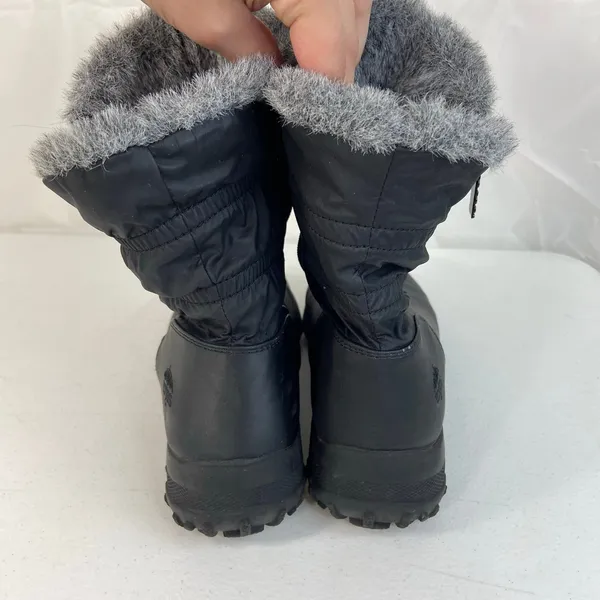 Totes‎ women's Rikki waterproof black faux fur lined zip snow winter boots shoes - Image 4