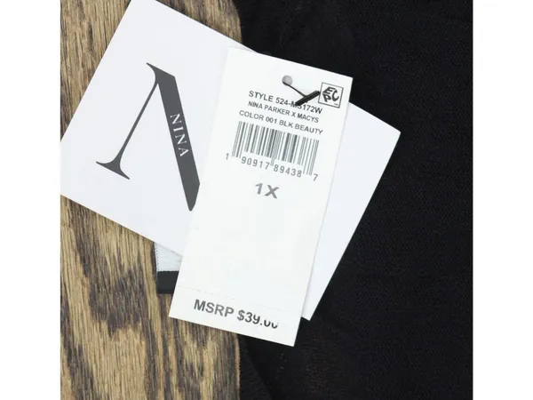 NWT Nina Parker Trendy Lightweight Sheer Sweater-Knit Tank Black Beauty 1X - Image 6