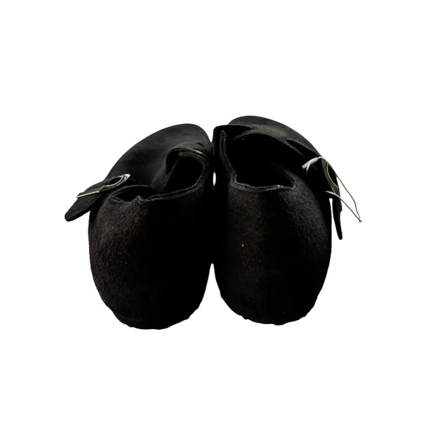 Torotto Black Felt Clog Mules Women‎ 6.5 EU 37 Cork Footbed Buckle Strap New - Image 3