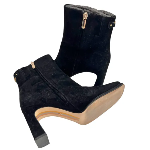 Sam Edelman Irie Black Suede Square Toe Heeled Bootie - Image 3