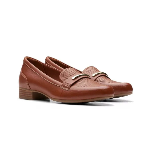 Woman's Loafers Clarks Cinnamon Brown Juliet Aster Loafer Size 9 - Image 2