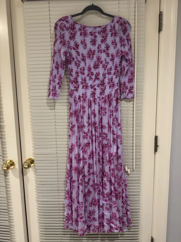 Periwinkle Purple Floral Free People Maxi Dress - Image 3