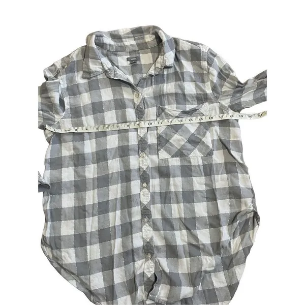 ‎aerie grey plaid collar shirt medium - Image 4