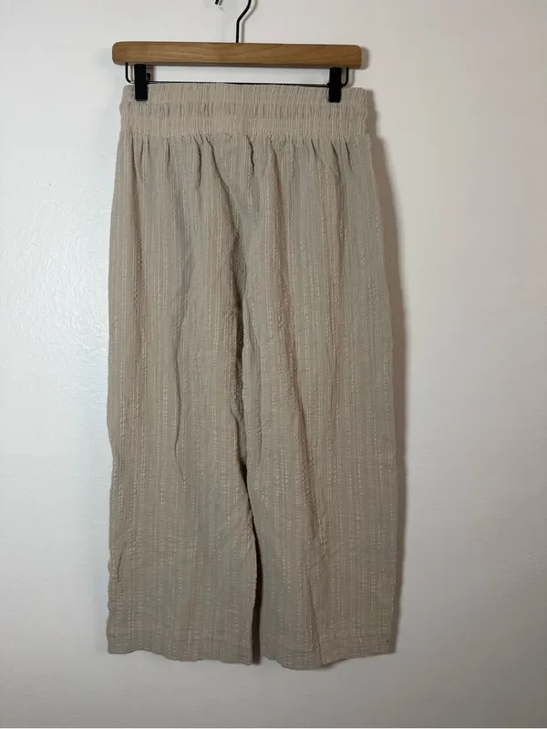 Albion Cropped Wide Leg Cotton Pants - Image 3