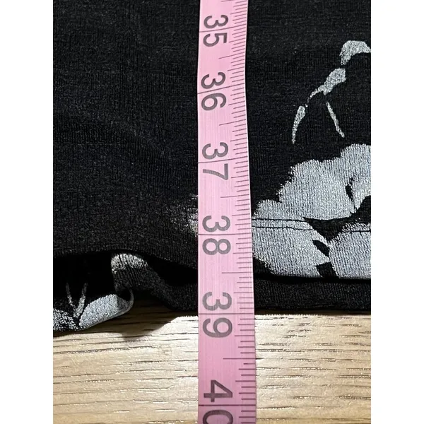 Vintage 90's Y2K Floral Midi Dress Black La Belle‎ Size Large Made In USA - Image 6