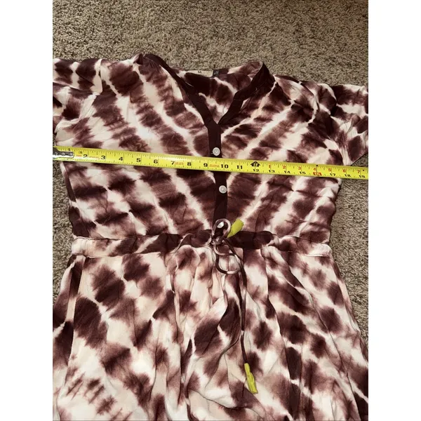 Women's Brown & White Tie Dye Maxi Dress Size Medium Boho Hope Cottage Core - Image 5