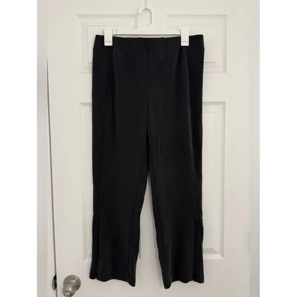 Lululemon Ribbed Softstreme Zip-Leg High-Rise Cropped Pants 25" Black Women’s 10 - Image 3
