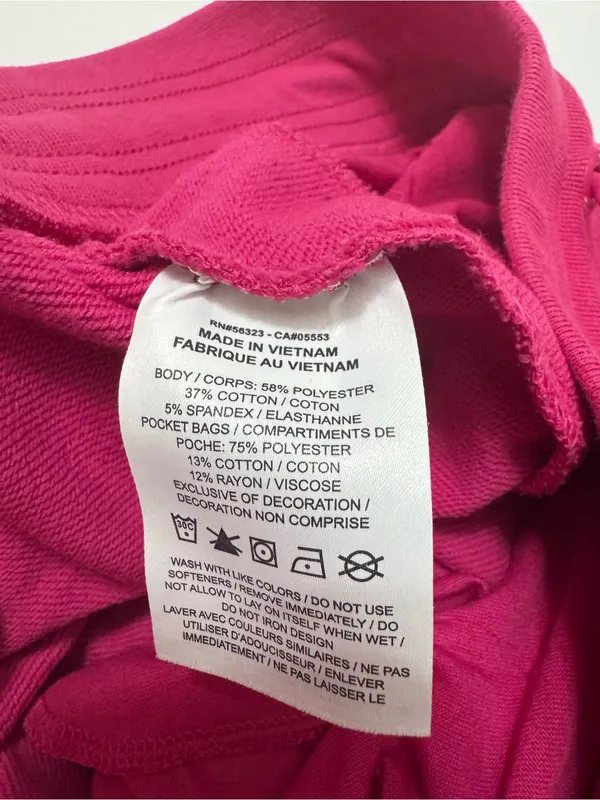 Nike Raspberry Pink Fleece Joggers with White Swoosh - Image 6