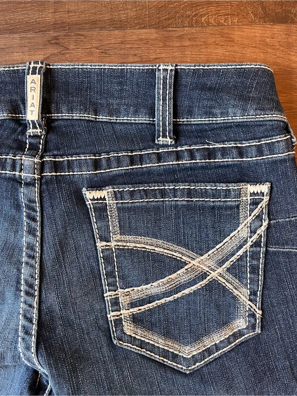 Ariat REAL Straight Leg Jeans Womens 32 XL Blue Dresden Real Mid Rise Straight - Image 7