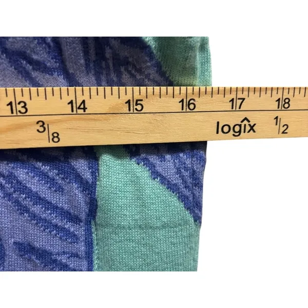 Lilly Pulitzer Charter Aqua Sweater Palm Leaf Design Wool Blend Long Sleeve Size - Image 5