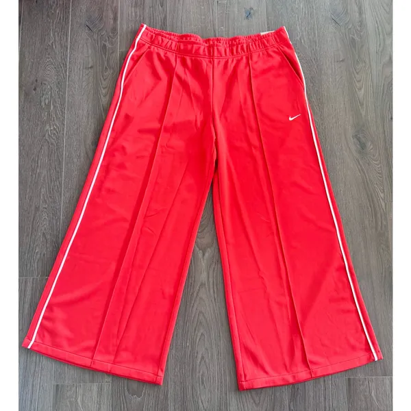 Nike Sportswear Mid-Rise Wide Leg Track Pants Picante Red Orange Women XL Baggy - Image 3