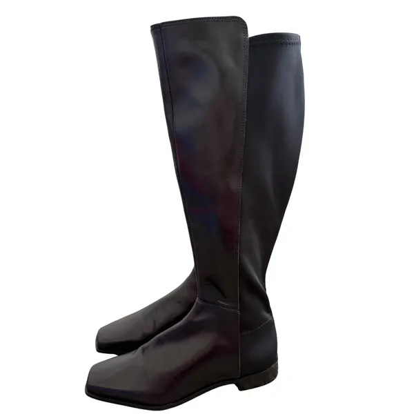 Vince Camuto Librina Black Leather Square Toe Tall Boots VC-LIBRINA Size 6.5 NEW - Image 4