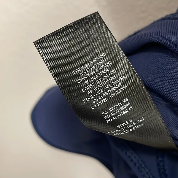 Aritzia Women's Navy Blue Padded-Shoulder Bodysuit - Image 7