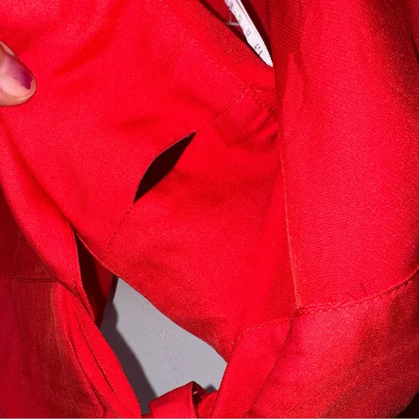 Revolve LPA red wrap crop top - size XXS Silk‎ Blend CP - Image 9