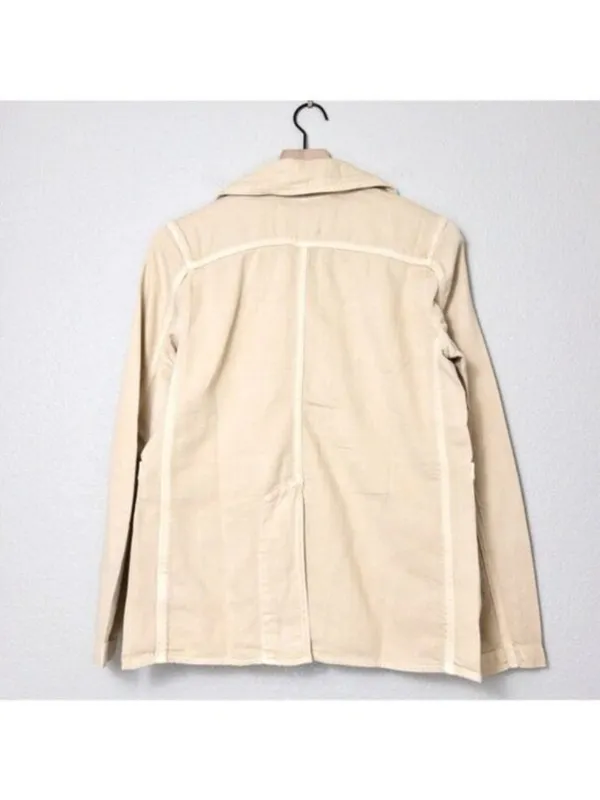 NWT Sandrine Rose Empire Canvas Jacket XS Sunflower Tan Khaki Cotton Linen Chore - Image 8