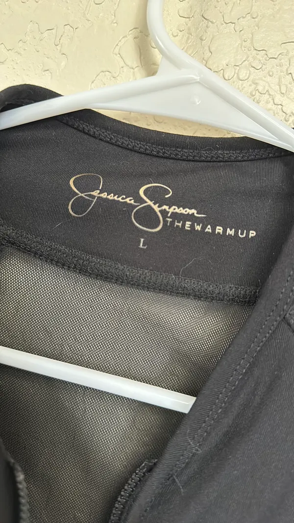 Jessica Simpson Camp Mesh Zip Up Workout Top - Image 3