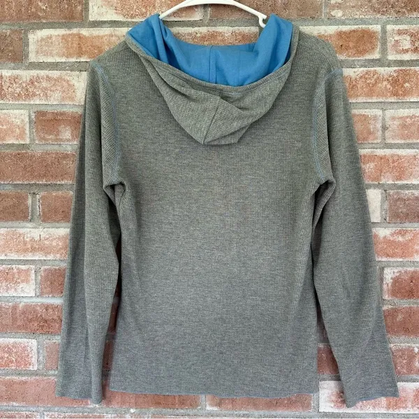 Stadium Athletics UNC North Carolina Hooded Henley Shirt Women’s Medium Gray Blue College - Image 6