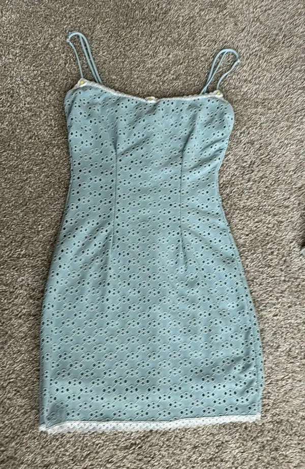Lucy in the Sky Bodycon Dress in Steel Blue - Image 5