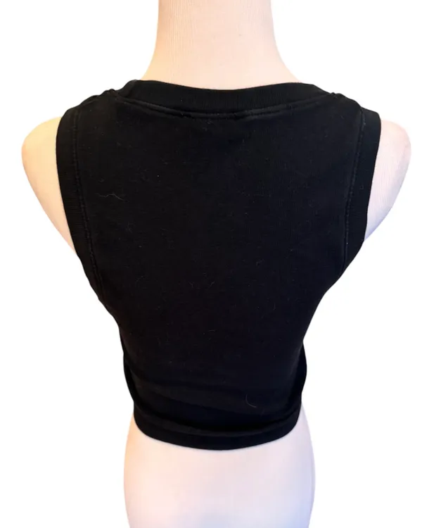 Zara Black Ribbed Muscle Tank Sleeveless Shirt M Form Fitting Cropped - Image 3