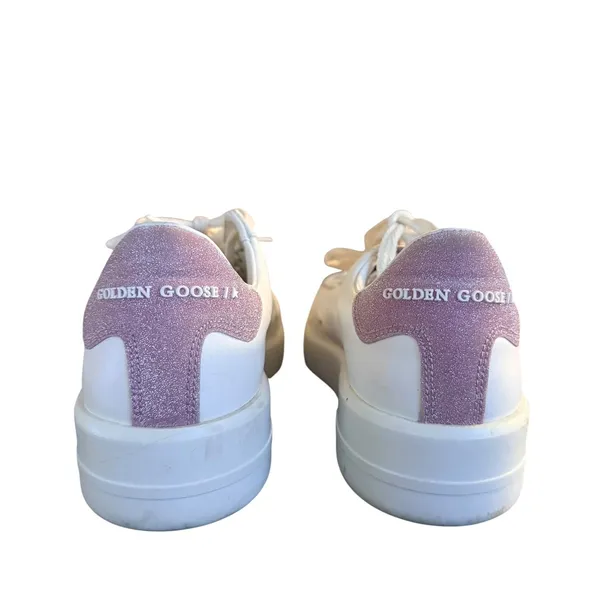 Golden Goose Pure Star‎ White Leather Pink Glitter Sneakers Luxury size 37 - Image 9