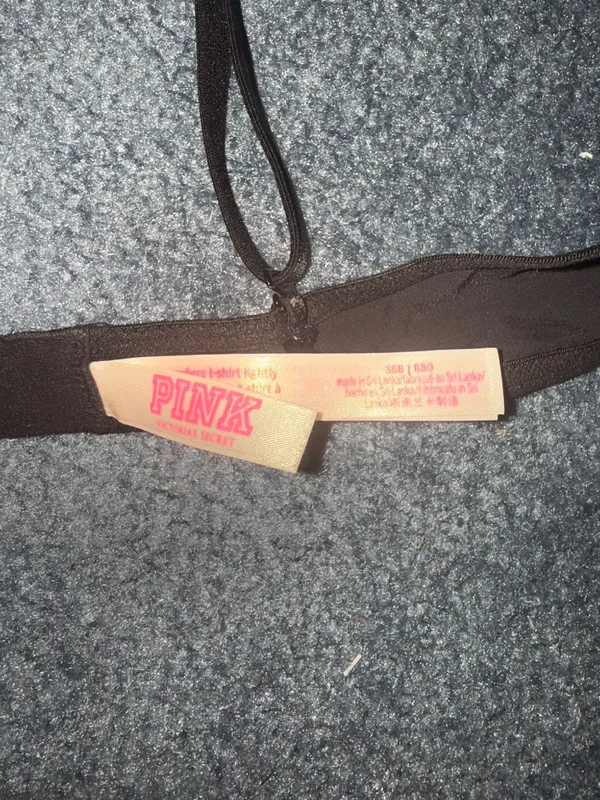 Victoria's Secret PINK Wear Everywhere T-Shirt Lightly Lined Black Bra 36B - Image 3