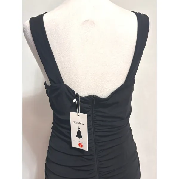 NWT ZESICA Women's L 2026 Ruched Bodycon‎ Dress Mermaid Cocktail Wedding LBD - Image 7