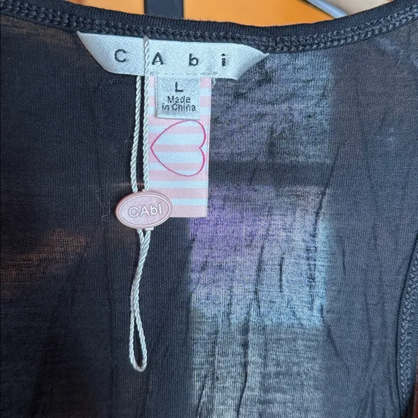 NWOT CAbi Heart of CAbi Mesh Overlay Tank Top Purple Black Size Large - Image 8