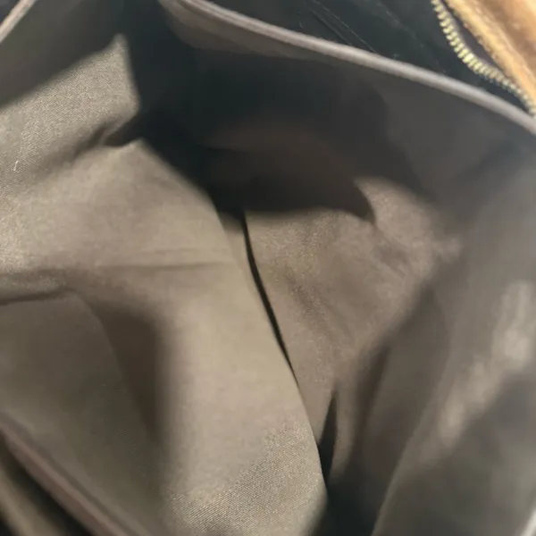 Brown faux Leather Shoulder Bag Executive Tote handbag computer bag Full Zip Top - Image 8