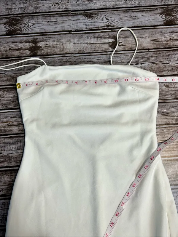 Princess Polly White Bungee Strap Midi Dress with Side Slit Size 4 Bridal - Image 8
