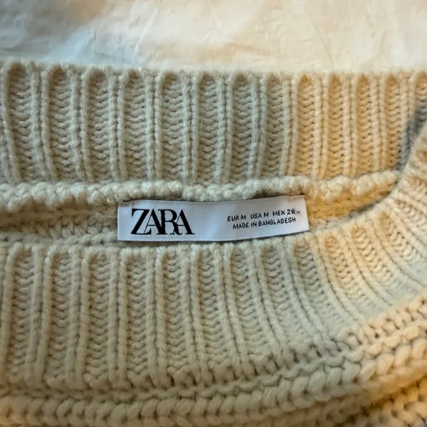 ZARA Cream Chunky Knit Sweater - Image 4