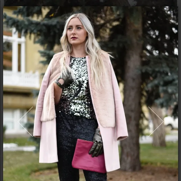 Zara pink wool peacoat faux fur blogger fave Small - Image 5