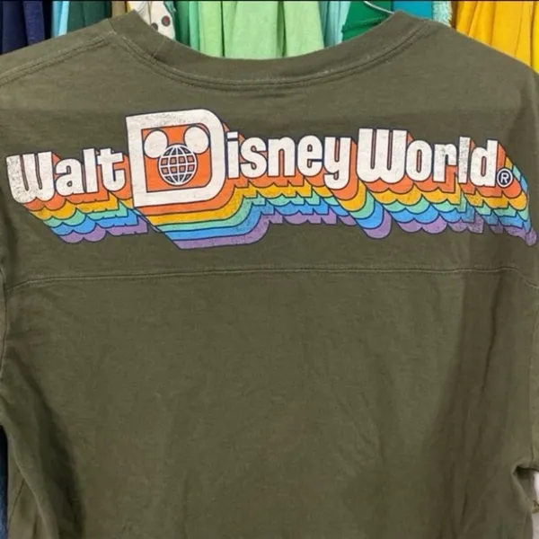 Disney parks rainbow retro jersey t-shirt S - Image 5