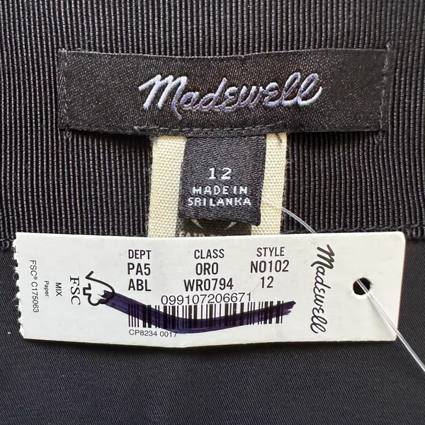 Skirt Wool-Blend Mini Pinstripe Italian Fabric Almost Black 12 NWT New - Image 10