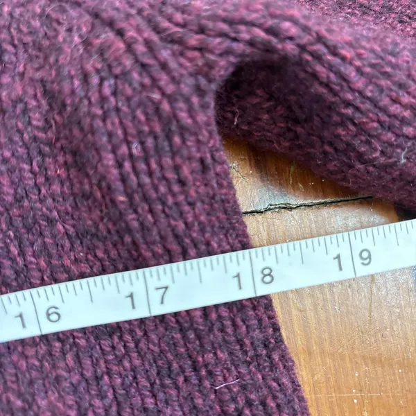 LL Bean Lambs Wool Knit Cardigan Sweater Zip Fair Isle Burgundy Small - Image 5