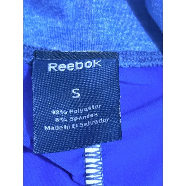 Reebok Womens Quarter Zip Pullover Blue Heathered Athletic Training Top Size‎ S - Image 5