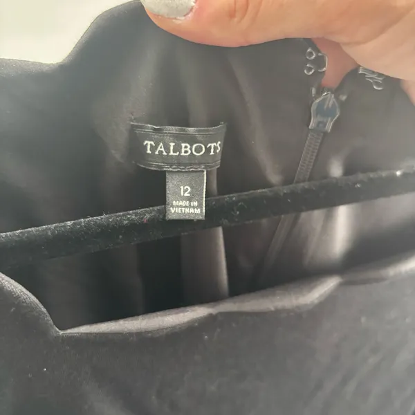 Talbots Black Scallop-Trim Sheath Dress - Image 6