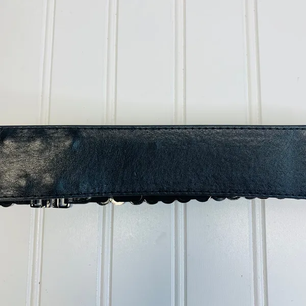 Black Stretch Belt Silver Hardware OSFA - Image 8