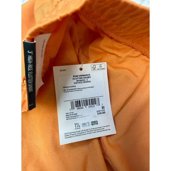 DSG Womens‎ High-Rise Flutter Short 3 Inch Vintage Orange Small NWT DAW15200 - Image 5