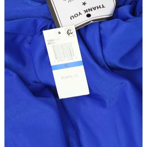 B. Darlin Notched Neck Side Slit Knit Bodycon Midi Dress Royal Slim Blue XL - Image 4