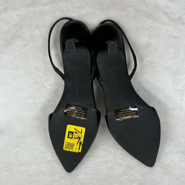 French Connection Womens Black Pointed Toe Slingback Kitten Heels Pumps Size 8.5 - Image 10
