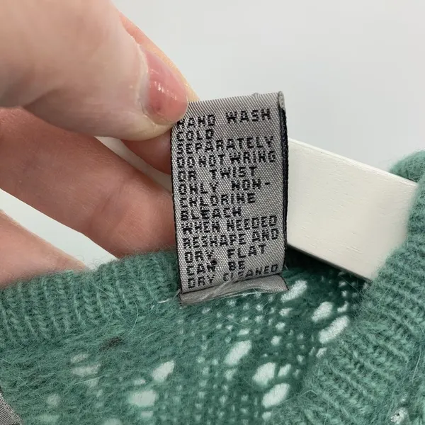 Allison Paige Size Lg Sweater Wool Angora Blend Long‎ Sleeve Sage Green Women's - Image 3